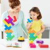 Wooden Russian building blocks for early childhood education, building block games, puzzle toys